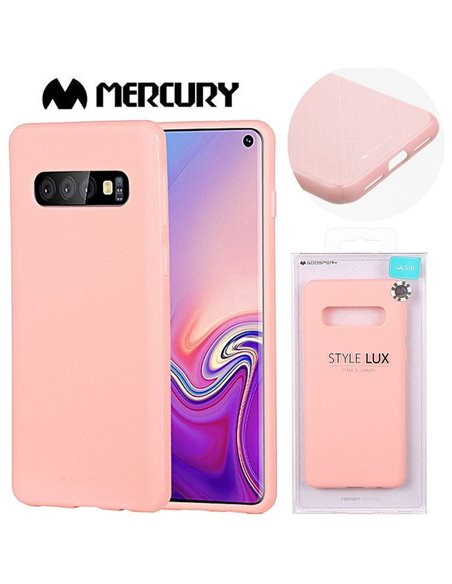 CUSTODIA per SAMSUNG GALAXY S10 (SM-G973) IN GEL TPU SILICONE COLORE ROSA ALTA QUALITA' MERCURY STYLE LUX BLISTER