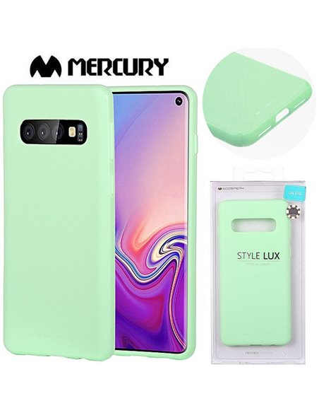 CUSTODIA per SAMSUNG GALAXY S10 (SM-G973) IN GEL TPU SILICONE COLORE VERDE ACQUA ALTA QUALITA' MERCURY STYLE LUX BLISTER