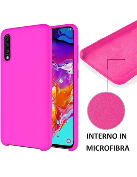 CUSTODIA per SAMSUNG GALAXY A70 (SM-A705), GALAXY A70s (SM-A707) IN SILICONE CON EFFETTO SOFT TOUCH ED INTERNO IN MICROFIBRA FUC