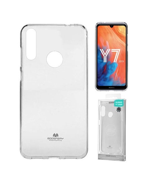 CUSTODIA per HUAWEI Y7 2019, Y7 PRIME 2019, Y7 PRO 2019, ENJOY 9 IN GEL TPU SILICONE TRASPARENTE ALTA QUALITA' MERCURY BLISTER