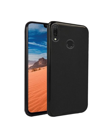 CUSTODIA per HUAWEI Y9 2019, ENJOY 9 PLUS IN GEL TPU SILICONE COLORE NERO