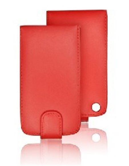 CUSTODIA VERTICALE FLIP PELLE SAMSUNG S5830 Galaxy Ace COLORE ROSSO