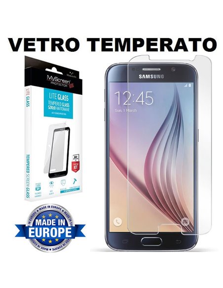 PELLICOLA per SAMSUNG SM-G920 GALAXY S6 - PROTEGGI DISPLAY IN VETRO TEMPERATO 9H 0,33mm MYSCREEN BLISTER