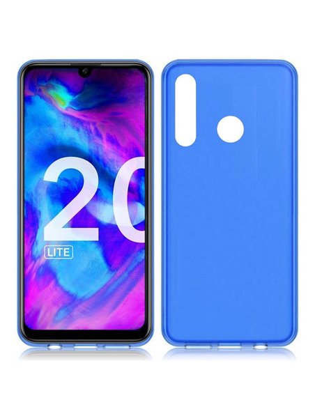 CUSTODIA per HUAWEI HONOR 20 LITE, P SMART PLUS 2019, HONOR 20e IN GEL TPU SILICONE COLORE BLU TRASPARENTE