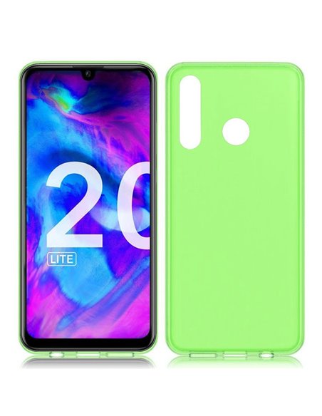 CUSTODIA per HUAWEI HONOR 20 LITE, P SMART PLUS 2019, HONOR 20e IN GEL TPU SILICONE COLORE VERDE TRASPARENTE