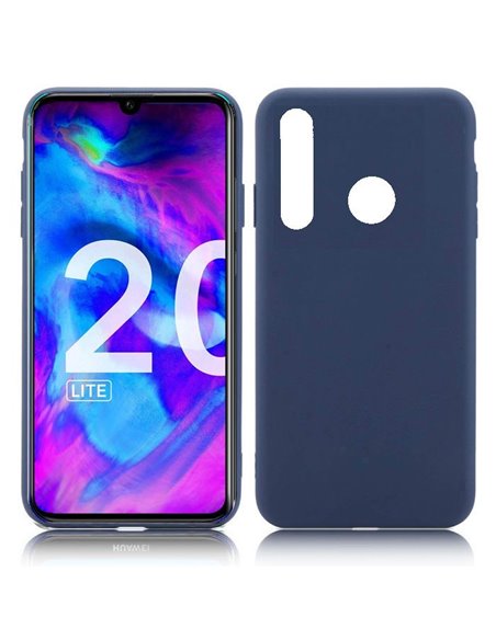 CUSTODIA per HUAWEI HONOR 20 LITE, P SMART PLUS 2019, HONOR 20e IN GEL TPU SILICONE SLIM COLORE BLU SATINATO