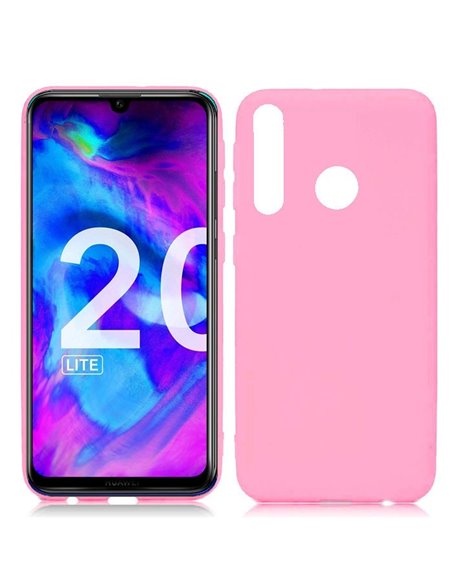 CUSTODIA per HUAWEI HONOR 20 LITE, P SMART PLUS 2019, HONOR 20e IN GEL TPU SILICONE SLIM COLORE ROSA SATINATO