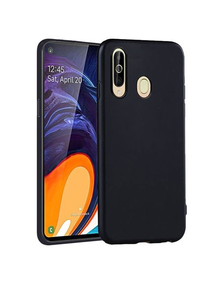 CUSTODIA per SAMSUNG GALAXY A60 (SM-A606), GALAXY M40 (SM-M405) IN GEL TPU SILICONE COLORE NERO