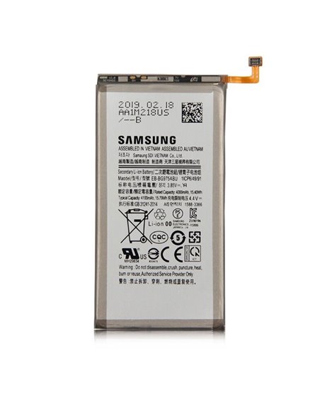 BATTERIA ORIGINALE per SAMSUNG GALAXY S10 PLUS (SM-G975) CON FLAT - 4000 mAh LI-ION EB-BG975ABU BULK