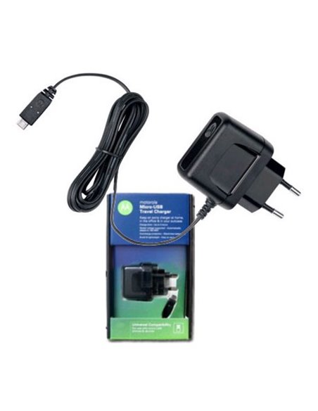 CARICATORE DA RETE 550mAh ORIGINALE MOTOROLA CON CONNETTORE MICRO USB COLORE NERO P333 BLISTER