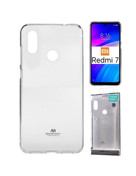 CUSTODIA per XIAOMI REDMI 7, REDMI Y3 IN GEL TPU SILICONE TRASPARENTE ALTA QUALITA' MERCURY BLISTER