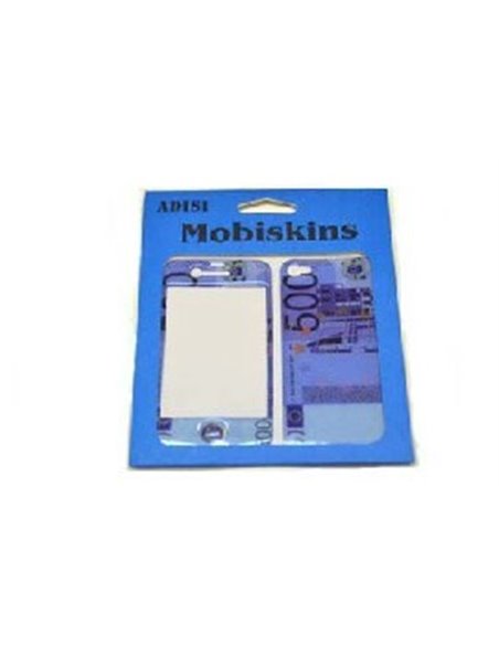 PELLICOLA STICKER MOBISKINS FRONTE-RETRO per APPLE IPHONE 4, 4s FANTASIA MONETA 500 EURO