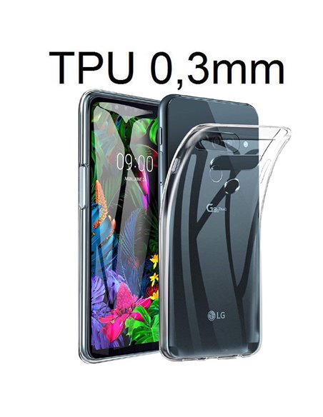 CUSTODIA per LG G8S ThinQ IN GEL TPU SILICONE ULTRA SLIM TRASPARENTE 0,3mm