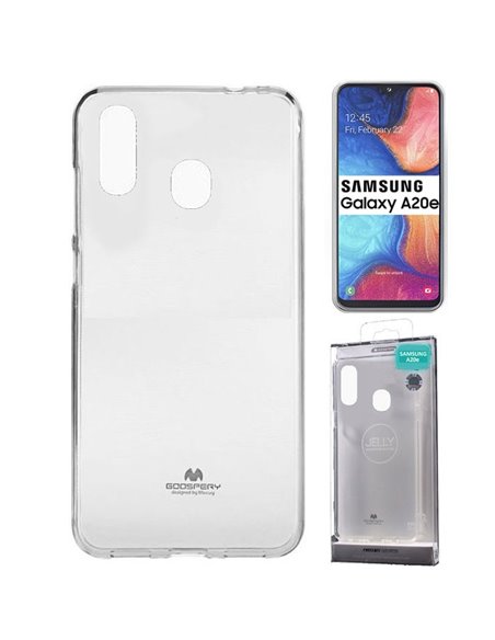 CUSTODIA per SAMSUNG GALAXY A20e (SM-A202) IN GEL TPU SILICONE TRASPARENTE ALTA QUALITA' MERCURY BLISTER