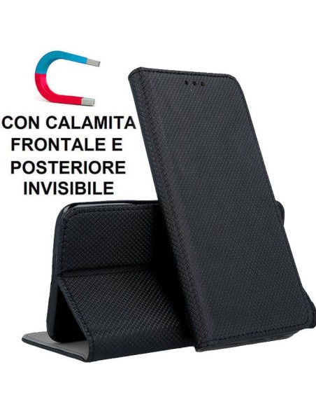 CUSTODIA per SAMSUNG NOTE 10+ (SM-N975), NOTE 10+ 5G (SM-N976) - FLIP ORIZZONTALE CHIUSURA MAGNETICA ED INTERNO IN TPU NERO