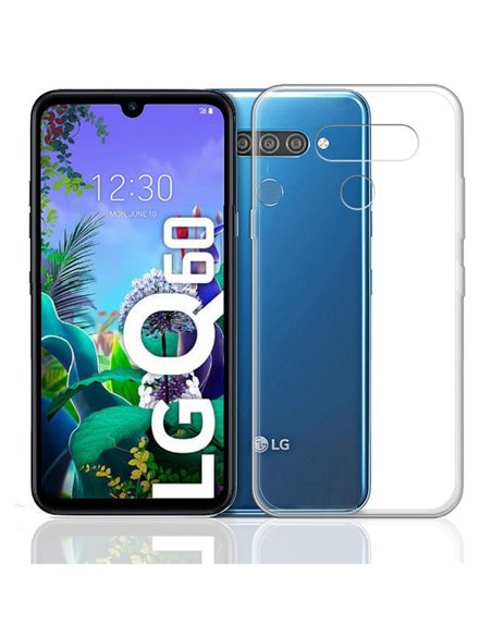 CUSTODIA per LG Q60, K50 IN GEL TPU SILICONE TRASPARENTE