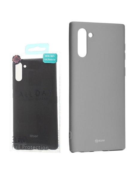 CUSTODIA per SAMSUNG GALAXY NOTE 10 (N970), NOTE 10 5G (N971) IN GEL TPU SILICONE COLORE GRIGIO ALTA QUALITA' ROAR COLORFUL