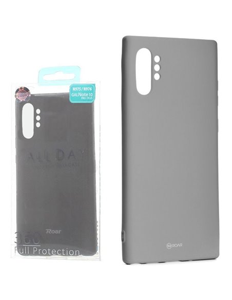 CUSTODIA per SAMSUNG GALAXY NOTE 10+ (SM-N975), NOTE 10+ 5G (SM-N976) IN GEL TPU SILICONE COLORE GRIGIO ALTA QUALITA' ROAR COLOR