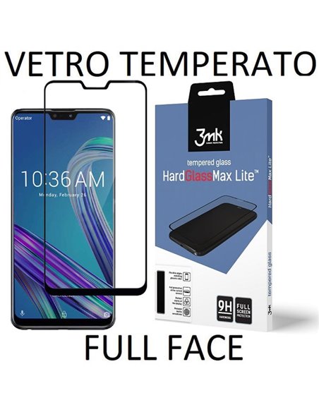 PELLICOLA per ASUS ZENFONE MAX PRO M2 (ZB631KL) IN VETRO TEMPERATO FULL FACE 9H CON CORNICE COLORE NERO 3MK LITE