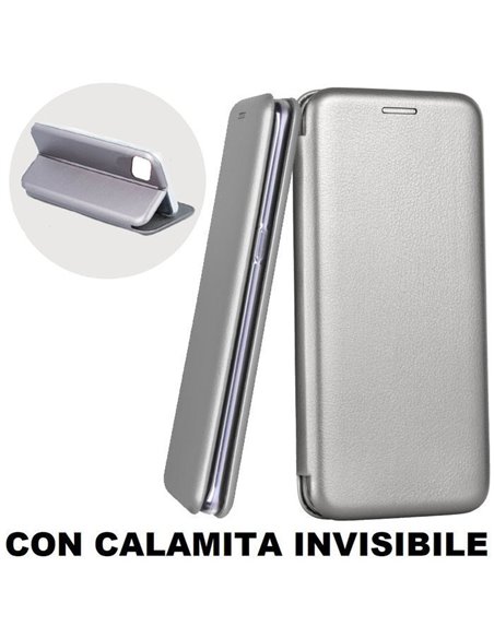 CUSTODIA per APPLE IPHONE 11 (6.1') - FLIP ORIZZONTALE SIMILPELLE CON CHIUSURA MAGNETICA INVISIBILE E INTERNO IN TPU GRIGIO