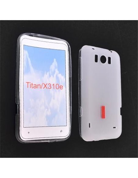 CUSTODIA GEL TPU SILICONE SEMI-RIGIDA per HTC TITAN X310E COLORE BIANCO