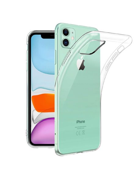 CUSTODIA per APPLE IPHONE 11 (6.1') IN GEL TPU SILICONE TRASPARENTE