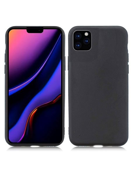 CUSTODIA per APPLE IPHONE 11 PRO MAX (6.5') IN GEL TPU SILICONE SLIM COLORE NERO SATINATO