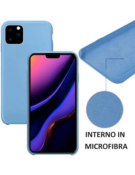 CUSTODIA per APPLE IPHONE 11 PRO MAX (6.5') IN SILICONE CON EFFETTO SOFT TOUCH ED INTERNO IN MICROFIBRA COLORE BLU