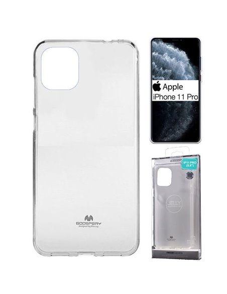 CUSTODIA per APPLE IPHONE 11 PRO (5.8') IN GEL TPU SILICONE TRASPARENTE ALTA QUALITA' MERCURY BLISTER