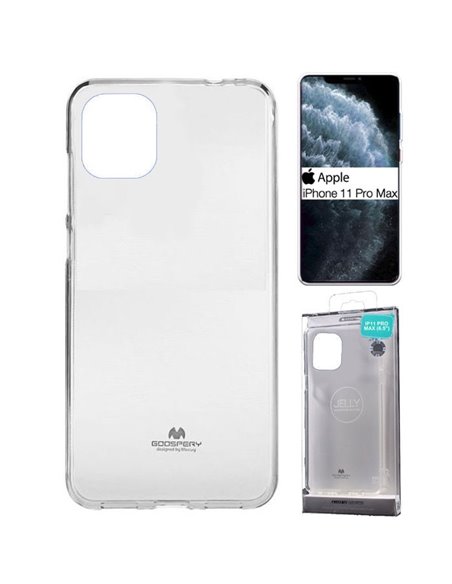 CUSTODIA per APPLE IPHONE 11 PRO MAX (6.5')  IN GEL TPU SILICONE TRASPARENTE ALTA QUALITA' MERCURY BLISTER