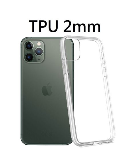 CUSTODIA per APPLE IPHONE 11 PRO MAX (6.5') IN GEL TPU SILICONE 2mm TRASPARENTE CON CORNICE BIANCO OPACO