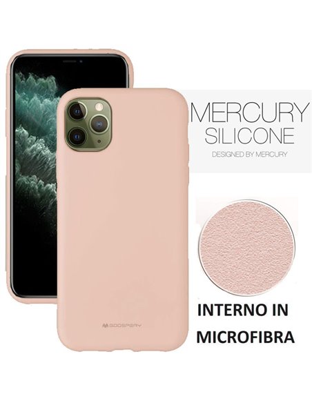 CUSTODIA per APPLE IPHONE 11 PRO MAX (6.5') IN SILICONE CON INTERNO IN MICROFIBRA COLORE SABBIA ALTA QUALITA' MERCURY BLISTER