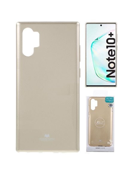 CUSTODIA per SAMSUNG GALAXY NOTE 10+ (N975), NOTE 10+ 5G (N976) IN GEL TPU SILICONE ORO LUCIDO CON GLITTER ALTA QUALITA' MERCURY