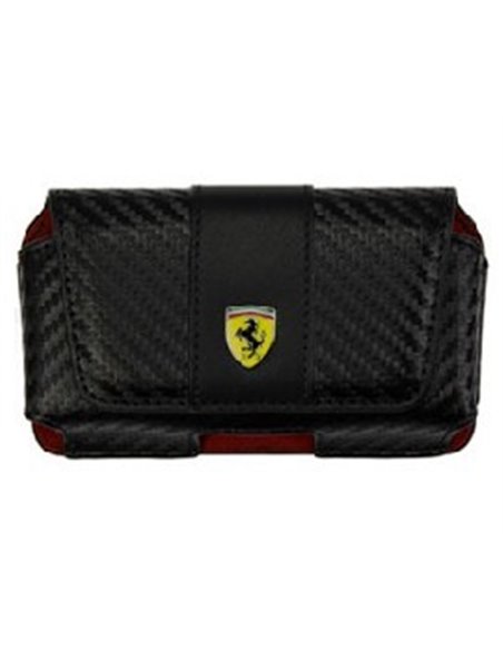 CUSTODIA ORIZZONTALE PELLE FERRARI FECHMEBL per IPHONE 4, 4s COLORE NERO