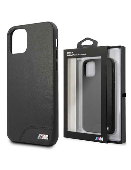 CUSTODIA per APPLE IPHONE 11 PRO (5.8') BACK RIGIDA BMW IN SIMILPELLE COLORE NERO CON LOGO BMW 'M'