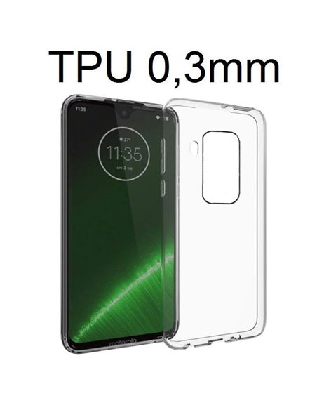 CUSTODIA per MOTOROLA ONE ZOOM, ONE PRO - IN GEL TPU SILICONE ULTRA SLIM 0,3mm TRASPARENTE