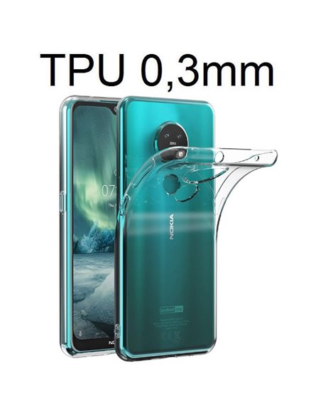 CUSTODIA per NOKIA 6.2, NOKIA 7.2 IN GEL TPU SILICONE ULTRA SLIM 0,3mm TRASPARENTE