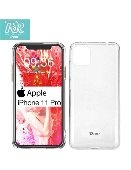 CUSTODIA per APPLE IPHONE 11 PRO (5.8') IN GEL TPU SILICONE TRASPARENTE ALTA QUALITA' ROAR COLORFUL BLISTER