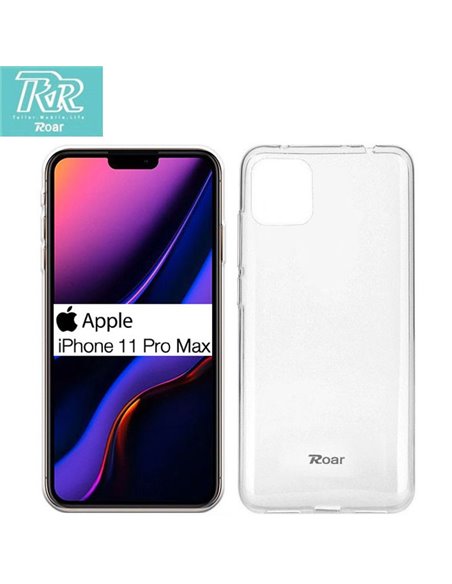 CUSTODIA per APPLE IPHONE 11 PRO MAX (6.5') IN GEL TPU SILICONE TRASPARENTE ALTA QUALITA' ROAR COLORFUL BLISTER