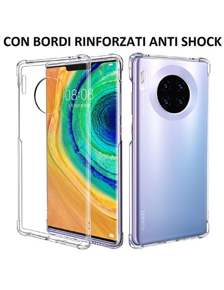 CUSTODIA per HUAWEI MATE 30 PRO, MATE 30 PRO 5G IN GEL TPU SILICONE TRASPARENTE SLIM 0,5mm CON BORDI RINFORZATI ANTI SHOCK