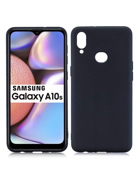 CUSTODIA per SAMSUNG GALAXY A10s (SM-A107) IN GEL TPU SILICONE SLIM COLORE NERO SATINATO