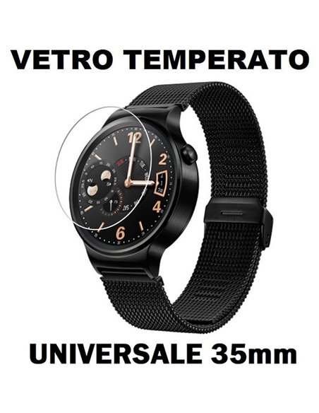 PELLICOLA PROTEGGI DISPLAY UNIVERSALE VETRO TEMPERATO 0,33mm PER SMARTWATCH CON DIAMETRO DA 35 mm