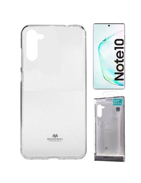 CUSTODIA per SAMSUNG GALAXY NOTE 10 (N970), NOTE 10 5G (N971) IN GEL TPU SILICONE TRASPARENTE ALTA QUALITA' MERCURY