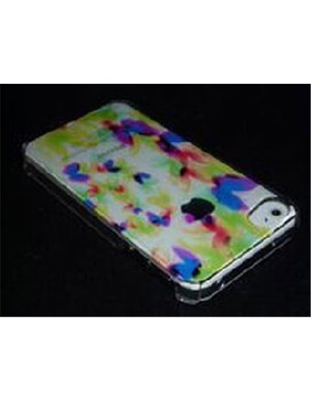 CUSTODIA per APPLE IPHONE 4, IPHONE 4S - BACK RIGIDA TRASPARENTE FANTASIA FARFALLE