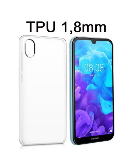 CUSTODIA per HUAWEI Y5 2019, HONOR 8S IN GEL TPU SILICONE 1,8mm TRASPARENTE