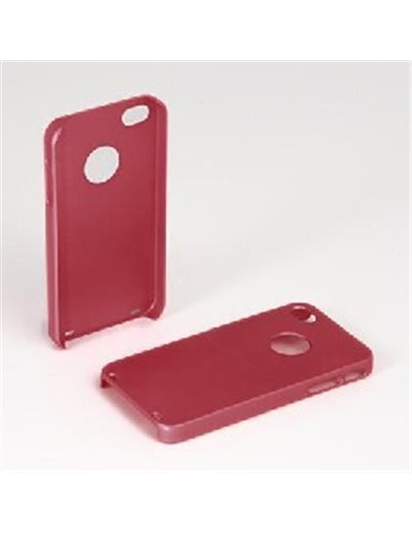 CUSTODIA per APPLE IPHONE 4, IPHONE 4S - BACK RIGIDA GOMMATA COLORE ROSSO