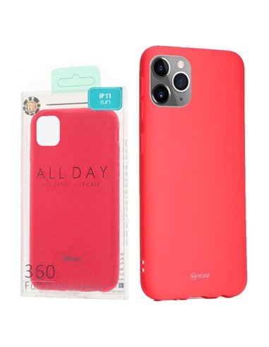 CUSTODIA per APPLE IPHONE 11 PRO (5.8') IN GEL TPU SILICONE COLORE FUCSIA ALTA QUALITA' ROAR COLORFUL BLISTER
