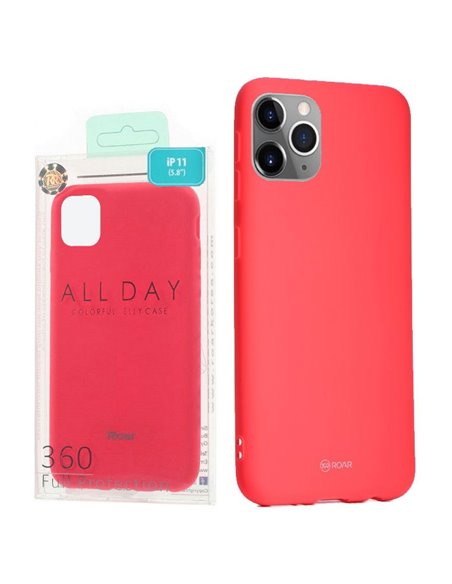 CUSTODIA per APPLE IPHONE 11 PRO (5.8') IN GEL TPU SILICONE COLORE FUCSIA ALTA QUALITA' ROAR COLORFUL BLISTER