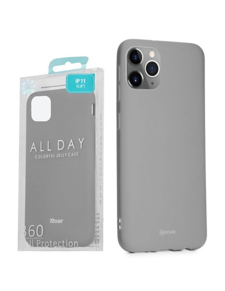 CUSTODIA per APPLE IPHONE 11 PRO (5.8') IN GEL TPU SILICONE COLORE GRIGIO ALTA QUALITA' ROAR COLORFUL BLISTER