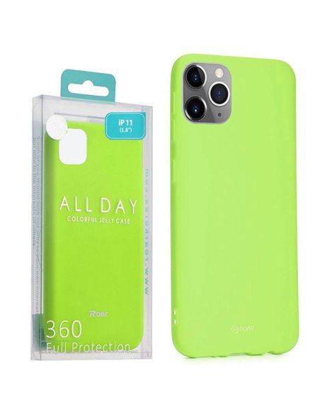 CUSTODIA per APPLE IPHONE 11 PRO (5.8') IN GEL TPU SILICONE COLORE VERDE ALTA QUALITA' ROAR COLORFUL BLISTER